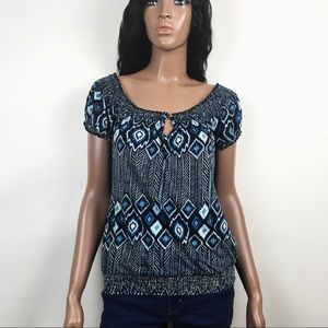 Lucky Brand Boho Print Top